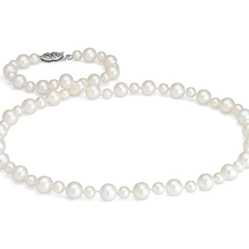 Blue Nile Freshwater Cultured Pearl Garland Necklace in 14k White Gold
